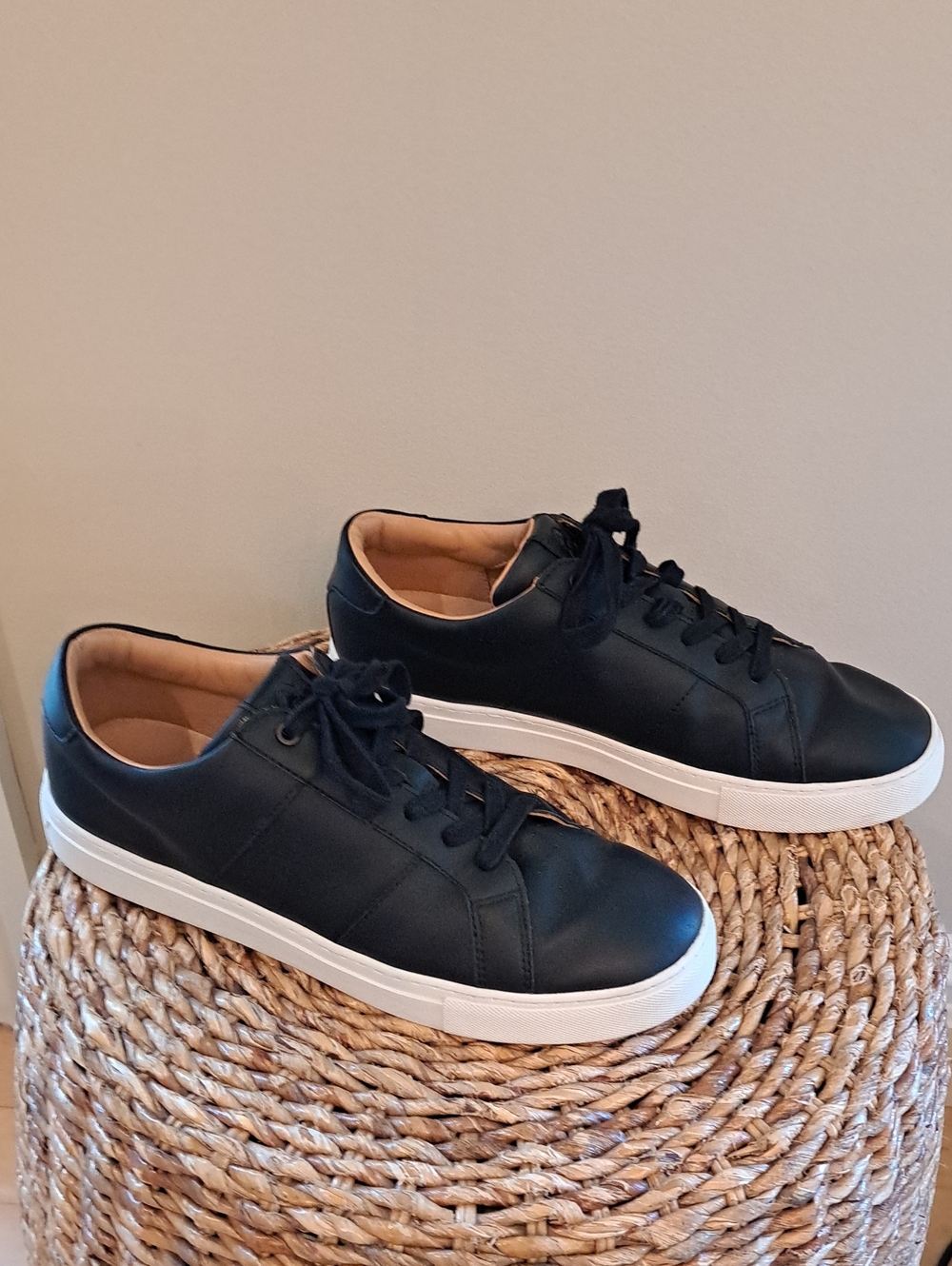 GREATS Brooklyn Mens Royal Black Leather Athleisure/Luxury/Preppy Sneakers 10